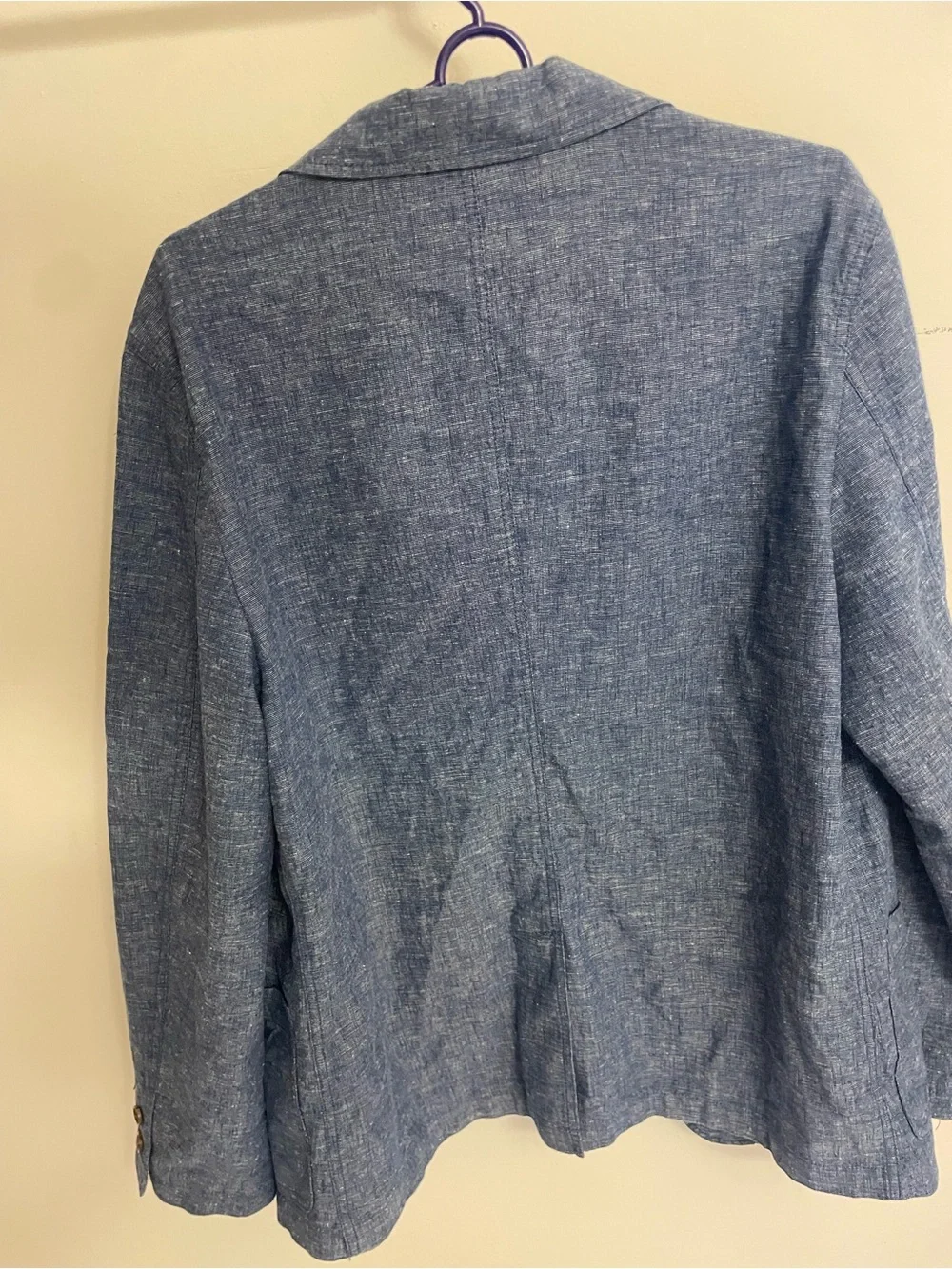 Banana Republic Blue Textured cotton linen chore Jacket blazer